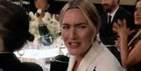 Kate Winslet no Globo de Ouro: atriz voltou a ser adorada pelos brasileiros após leitura labial  Foto: Reprodução