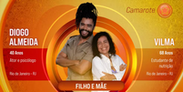 BBB 25: Ator Diogo Almeida e a mãe, Vilma, entram juntos no reality show  Foto: Reprodução/ Globo / Contigo