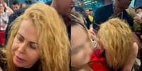 Joelma foi abordada por fãs enquanto precisava de ajuda para caminhar  Foto: Reprodução/Redes sociais