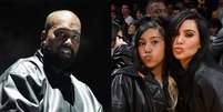 None  Foto: Kanye West ( Scott Dudelson/Getty Images) | North West e Kim Kardashian ( Allen Berezovsky/Getty Images) / Rolling Stone Brasil