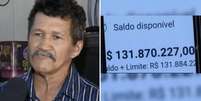 Antônio Pereira do Nascimento, correntista do Bradesco há mais de 25 anos, recebeu R$ 131.870.227,00 em junho de 2023.  Foto: Reprodução/TV Anhanguera