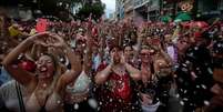 O bloco Acadêmicos do Baixo Augusta, na rua da Consolação, no Carnaval de 2024.  Foto: Felipe Rau/Estadão / Estadão