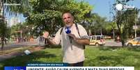 Âncora do 'Cidade Alerta', Reinaldo Gottino começou a trabalhar antes de seu horário habitual na cobertura do acidente aéreo em SP  Foto: Reprodução