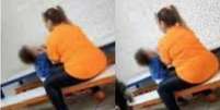 Mulher foi gravada dando vários tapas no rosto de uma criança de 2 anos, em uma creche em Osasco (SP).  Foto: Reprodução/TV Globo