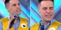 Luiz Bacci chora e faz acusação contra Record  Foto: Reprodução/SBT / Contigo