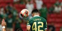Flaco López faz golaço em empate do Palmeiras contra o Água Santa.   Foto: Cesar Greco/Palmeiras / Esporte News Mundo