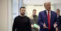 Eleições na Ucrânia podem ser parte de um plano mediado pelos EUA para acabar com a guerra; na foto, Zelenski e Trump durante encontro em setembro de 2024  Foto: DW / Deutsche Welle