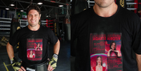Daniel Rocha usa camiseta estampada com foto de Vitória Strada  Foto: Reprodução/Instagram