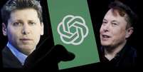Sam Altman e Elon Musk foram parceiros na criação da OpenAI em 2015.  Foto: Getty Images / BBC News Brasil