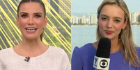 Sabina Simonato tira d&uacute;vida sobre roupa de rep&oacute;rter Yasmin Braga em dia de calor intenso na praia  Foto: Reprodu&ccedil;&atilde;o/TV Globo