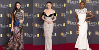 Demi Moore, Selena Gomez e Cynthia Erivo no BAFTA 2025  Foto: Reprodução/Getty Images / Manequim