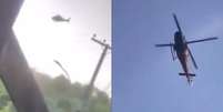 Helic&oacute;ptero voava baixo quando criminosos come&ccedil;aram a atirar.  Foto: Reprodu&ccedil;&atilde;o/Redes sociais 