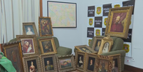 Pol&iacute;cia encontrou diversas obras de arte sacra em apartamento no Centro de SP  Foto: Reprodu&ccedil;&atilde;o/TV Globo
