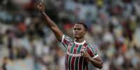 LUCAS MERÇON / FLUMINENSE F.C. - Legenda: John Árias comemora gol do Fluminense contra o Voltaço  Foto: Jogada10
