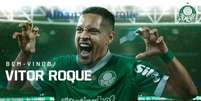  Foto: Divulgação/Palmeiras - Legenda: Agora, sim! Roque já está na área! / Jogada10