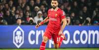 Mohamed Salah (Liverpool) durante jogo contra o PSG, no dia 05.03.2025   Foto: DPPI Media / Alamy Stock Photo