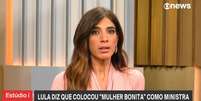 Andréia Sadi se tornou uma das jornalistas de TV mais críticas ao presidente Lula  Foto: Reprodução/TV