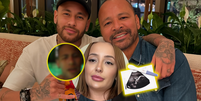 Neymar Jr. e o pai acionam a Justiça contra a ‘Ruiva do Job’ por difamação e falsificação; ex-amigas da moça afirmam: 'Mente compulsivamente'.  Foto: Reprodução/SBT, Reprodução Instagram @neymarjr /neymarpai_ / Purepeople