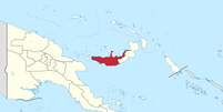 Nova Bretanha Ocidental no mapa de Papua-Nova Guiné  Foto: Wikipédia