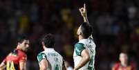  Foto: Cesar Greco/Palmeiras/by Canon - Legenda: Flaco L&oacute;pez comemora o gol marcado sobre o Sport / Jogada10