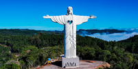 O Cristo Protetor foi concluído em 2022 e está localizado na cidade de Encantado (RS)  Foto: Divulgação/Complexo Cristo Protetor