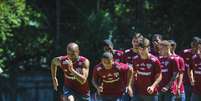 Jogadores do S&atilde;o Paulo no centro de treinamentos do clube  Foto: Erico Leonan/S&atilde;o Paulo FC