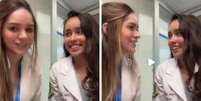Gabrielli Farias de Souza e Thaís Caldeiras Soares Foffano expuseram caso de Vitória e ironizaram o fato de um dos transplantes não ter dado certo  Foto: Reprodução/TikTok