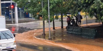 'Rio de lama' se formou próximo a parque no Centro de São Paulo  Foto: Bruno Almeida/Terra