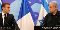 O primeiro-ministro israelense Benjamin Netanyahu disse no domingo (13) que o presidente francês Emmanuel Macron estava cometendo um "grave erro" ao promover a ideia de um Estado palestino. (Imagem ilustrativa)  Foto: via REUTERS - POOL / RFI