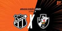 Foto: Arte Jogada10 - Legenda: Ceará e Vasco se digladiam no Castelão / Jogada10