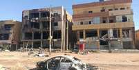 Foto mostra prédios destruídos em um bairro ao sul de Cartum, em 29 de março de 2025, depois que o exército recapturou a capital do Sudão.  Foto: © AFP / RFI