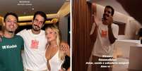 Enzo Celulari posa com amigo e Bruna Griphao | Amigos cantam parab&eacute;ns para Enzo  Foto: Reprodu&ccedil;&atilde;o | Instagram