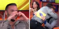 Diego Hypolito e Gil se agarram em programa  Foto: Reprodução | Globoplay