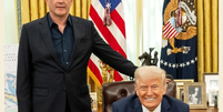 Donald Trump e o ator Vince Vaughn  Foto: Reprodução/X/Casa Branca