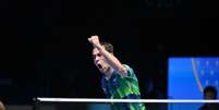 Hugo Calderano é o primeiro mesatenista não asiático ou europeu a vencer uma final do Mundial.  Foto: Divulgação/ITTF / Estadão