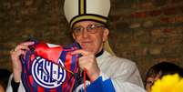 Papa Francisco nunca escondeu paixão pelo San Lorenzo em seu período como padre e, depois, no Vaticano.  Foto: Divulgação/ San Lorenzo / Estadão