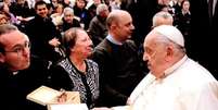 Padre Thiago no segundo encontro com o Papa, em Janeiro de 2025  Foto: Acervo pessoal