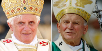 Da esquerda para a direita: papa Bento XVI e o papa João Paulo II  Foto: Montagem/Getty Images