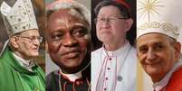 Cardeal Peter Erdo, Cardeal Peter Kodwo, Cardeal Luis Antonio Gokim e arcebispo Matteo Maria Zuppi  Foto: Vatican News / Divulgação / Perfil Brasil