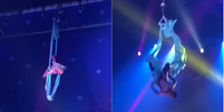 Acrobata de circo cai ap&oacute;s cabo se romper  Foto: Reprodu&ccedil;&atilde;o
