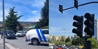 Trânsito 'deu nó' após semáforos apagarem durante apagão em Portugal  Foto: Reprodução/CNN Portugal