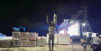 Estátua de Ayrton Senna está localizada muito próxima ao palco onde Lady Gaga irá se apresentar  Foto: Éros Mendes/Terra