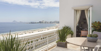 Detalhe da varanda com vista para o mar na suíte presidencial do Copacabana Palace  Foto: Reprodução