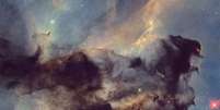 imagem do Hubble de uma pequena porção da Nebulosa da Roseta, uma enorme região de formação estelar com 100 anos-luz de diâmetro e localizada a 5.200 anos-luz de distância. Divulgação/Nasa Foto: Nasa/Divulgação / Estadão