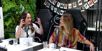 Atrizes Gabriela Duarte (à esq.) e Ingrid Guimarães (à dir.) participam de gravação do podcast 'PODamiga?'  Foto: Reprodução YouTube/@podamiga_pod - 17.04.2025