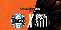Foto: Arte / Jogada10 - Legenda: Grêmio e Santos se enfrentam, neste domingo (04/05), na Arena, pela sétima rodada do Campeonato Brasileiro / Jogada10