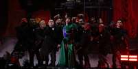 Lady Gaga usou look com as cores da bandeira do Brasil  Foto: Dilson Silva/AgNews