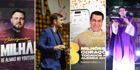 Padres Mario Sartori, Patrick Fernandes, Chrystian Shankar e Reginaldo Manzotti: sacerdotes t&ecirc;m milh&otilde;es de seguidores nas redes  Foto: Reprodu&ccedil;&atilde;o / BBC News Brasil