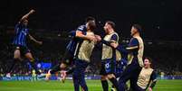  Foto: Divulgação/Inter de Milão - Legenda: Jogadores da Inter comemoram o gol marcado por Lautaro Martínez / Jogada10