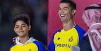 Yasser Bakhsh/Getty Images - Legenda: Cristiano Ronaldo ao lado do filho Júnior  Foto: Jogada10